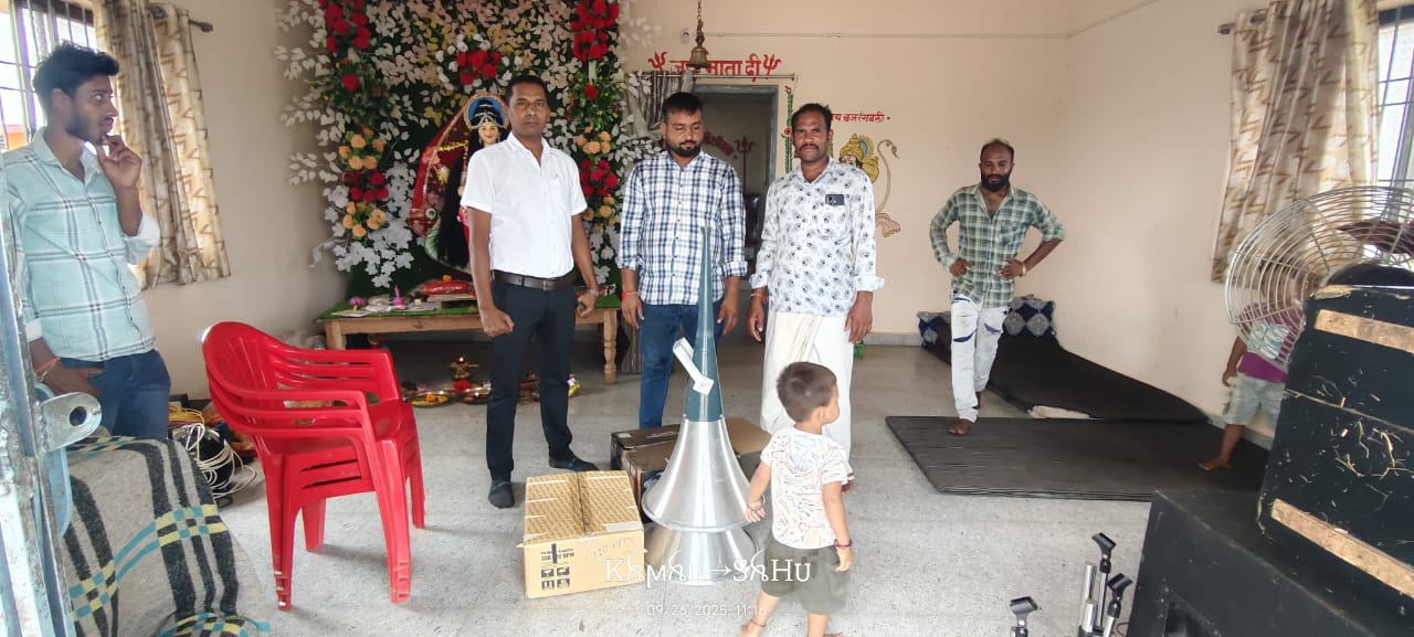 In the festival of devotion, District Member Dehuti Sahu donated a sound system to the Mother Sheetla Temple